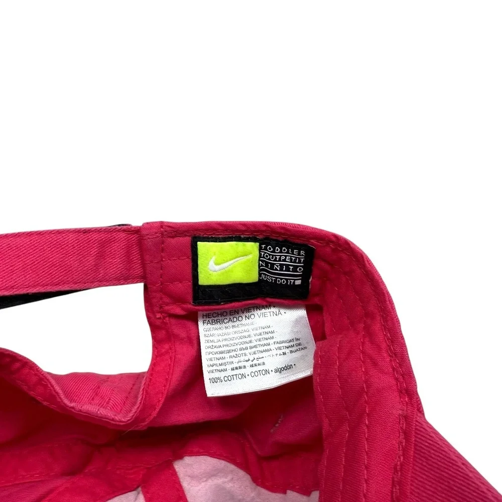 Nike Hot Pink Baseball Cap Hat Adjustable Strapback Black Swoosh Sz Toddler